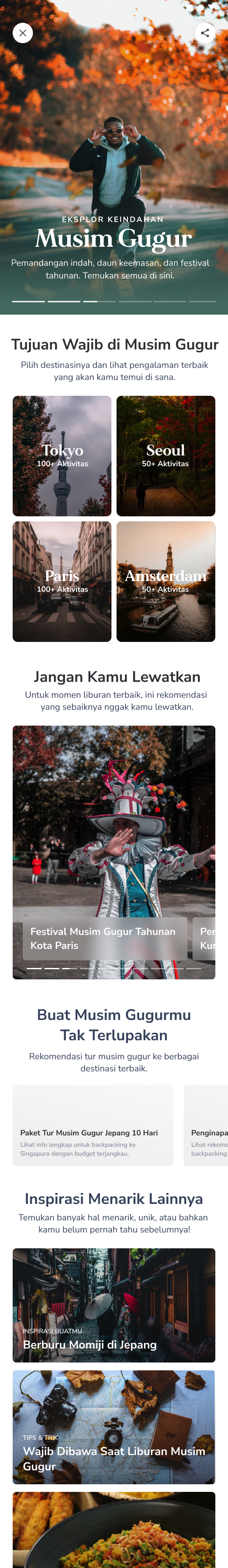 Autumn Holiday curation page