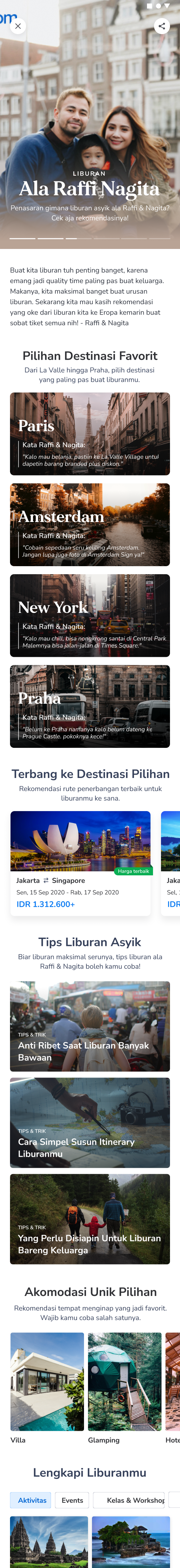 Influencer Recommendations curation page